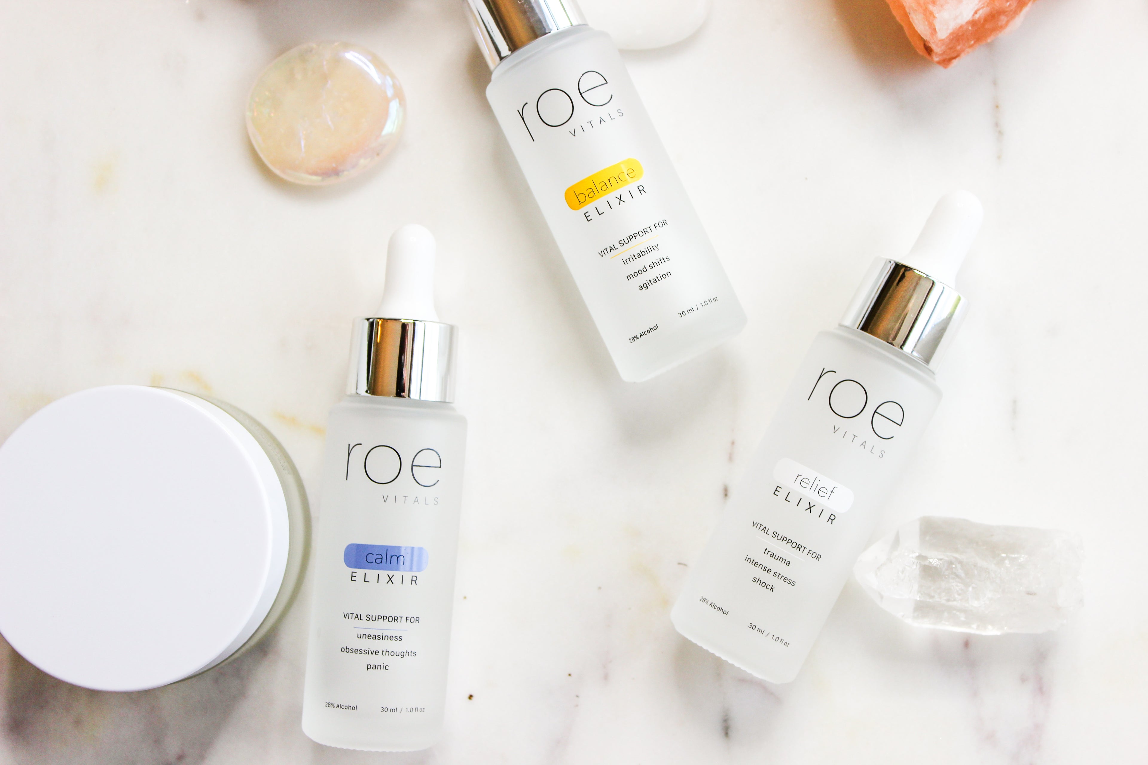 layflat Roe Vitals Elixirs and crystals