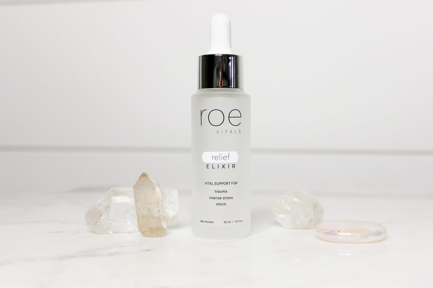 Relief elixir with crystals